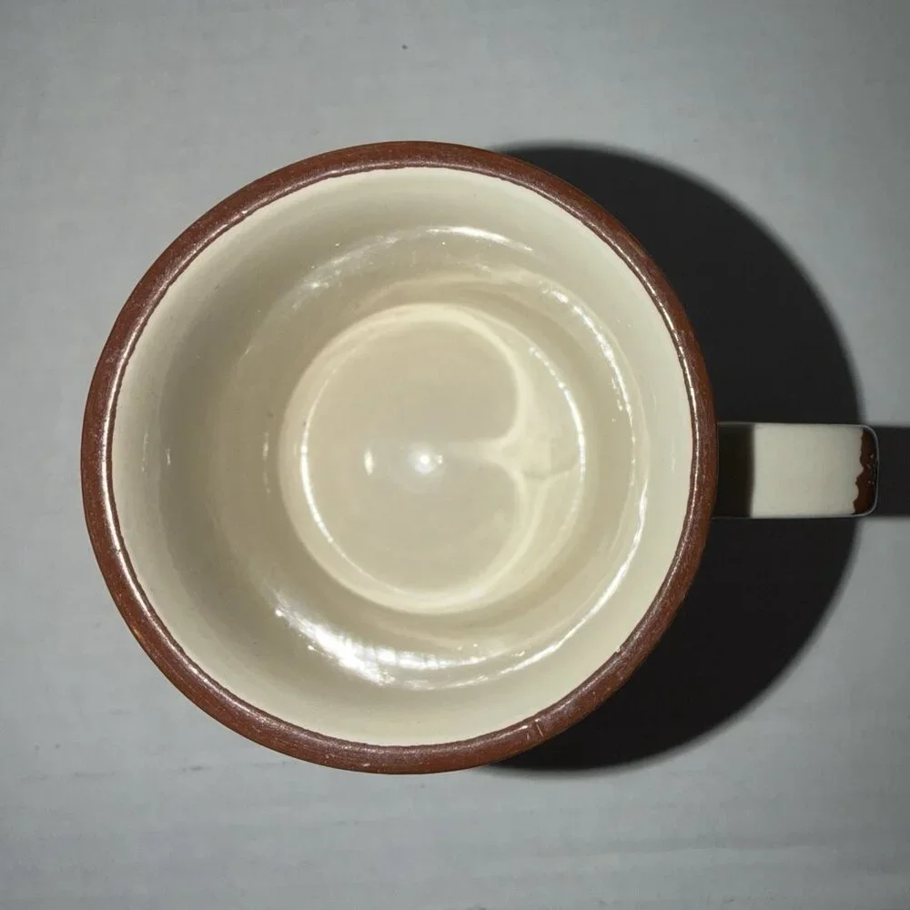 Wildflower‎ Coffee Mug Speckled Stoneware Retro Yellow Floral Vintage